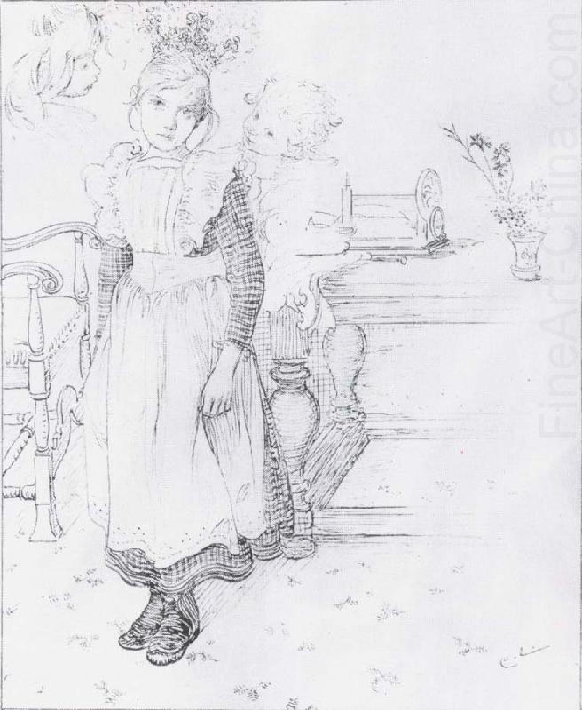 Carl Larsson Gir,Boy and Study of a Head china oil painting image